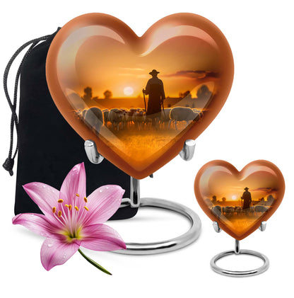 10 inch Heart Urn Shepherd Urn, made 
