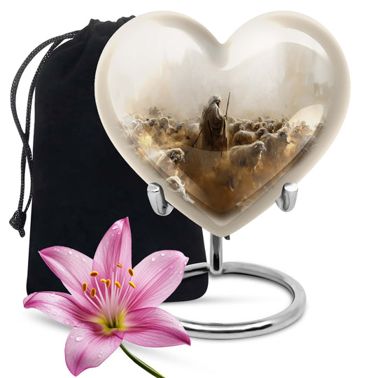 heart-shaped Shepherd Urn for male ashes