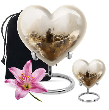 heart-shaped Shepherd Urn for male ashes