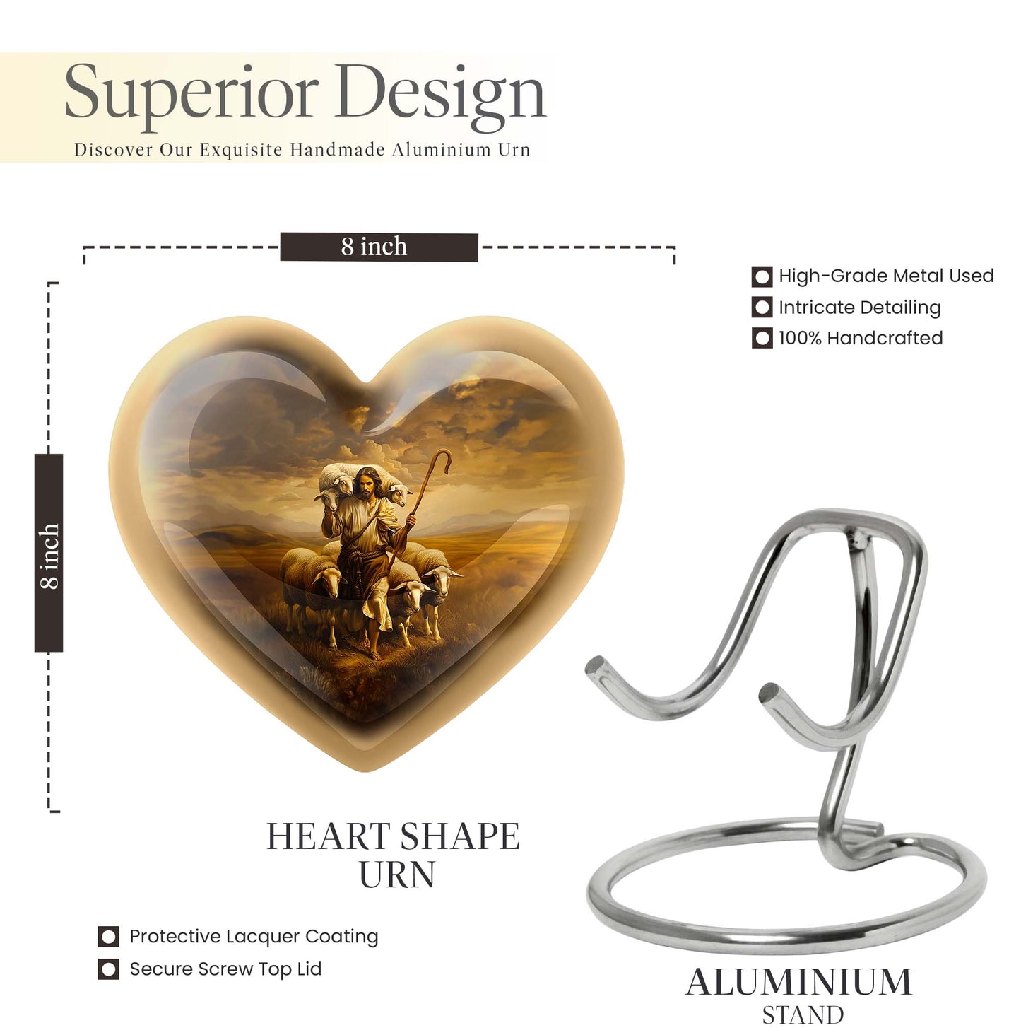  heart design, memorial large 