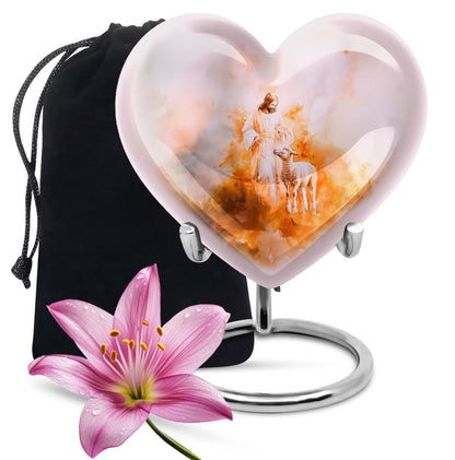 10-inch abstract Heart Shepherd Urn
