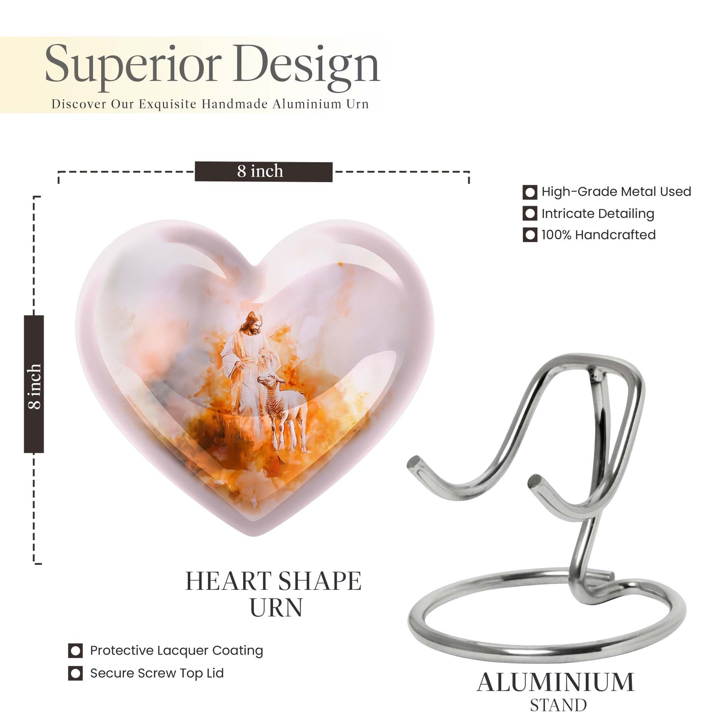 10-inch abstract Heart Shepherd Urn