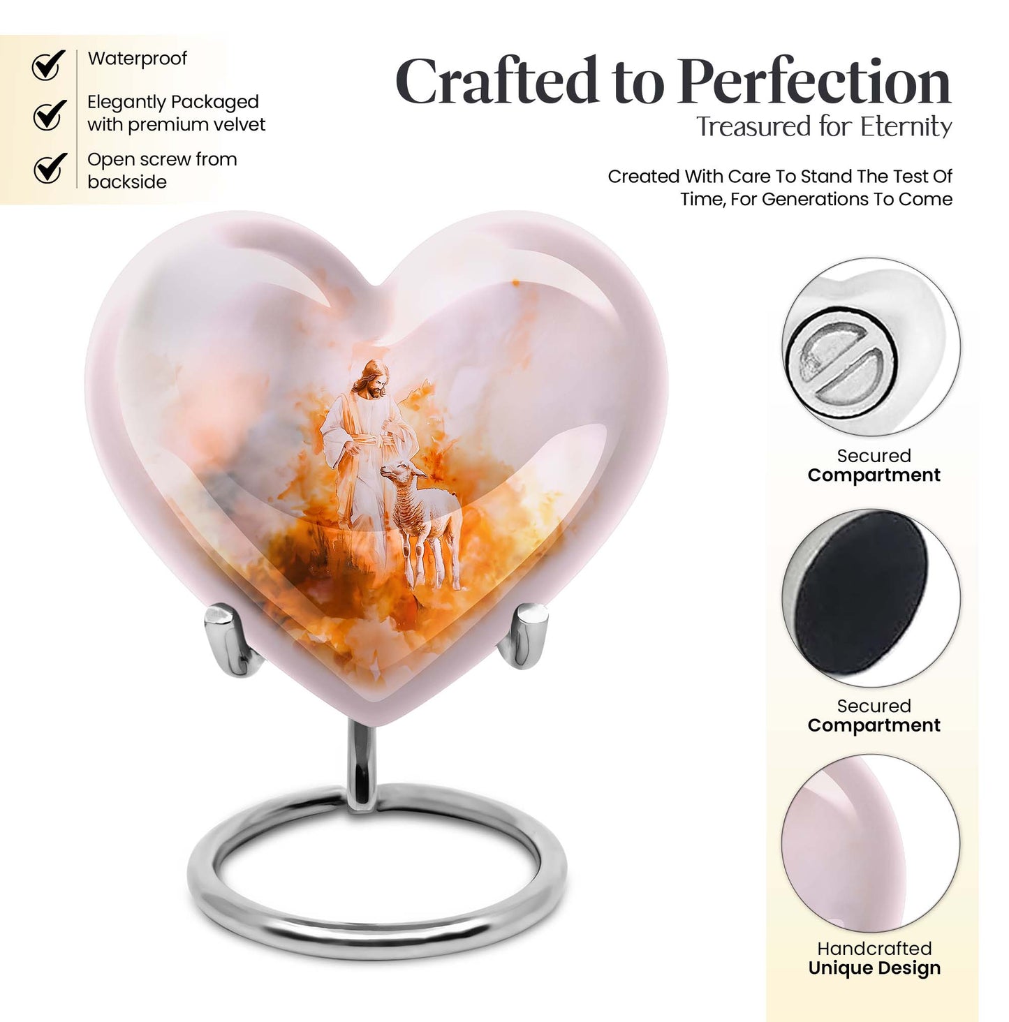 10-inch abstract Heart Shepherd Urn