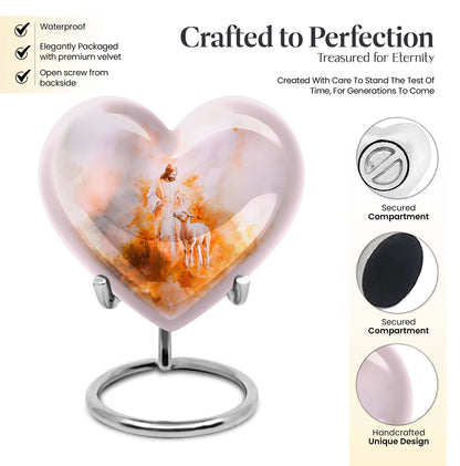 10-inch abstract Heart Shepherd Urn