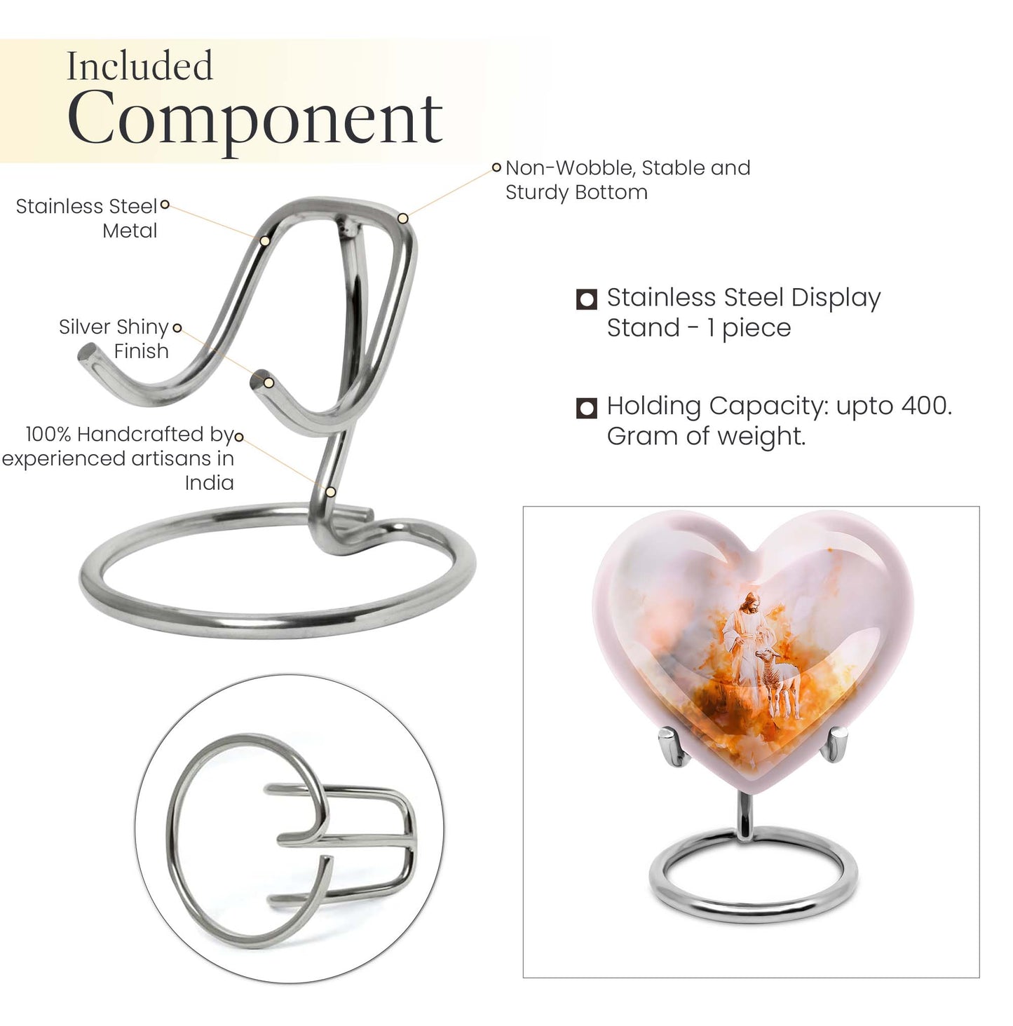 10-inch abstract Heart Shepherd Urn