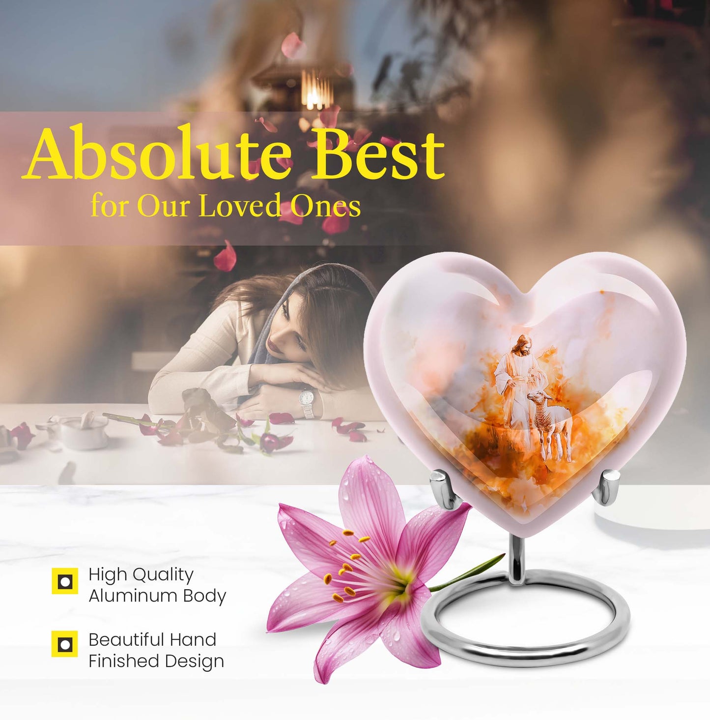 10-inch abstract Heart Shepherd Urn