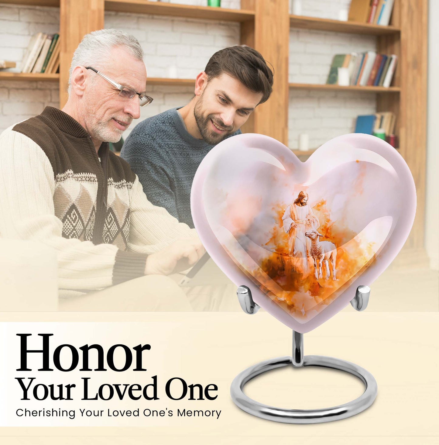 10-inch abstract Heart Shepherd Urn