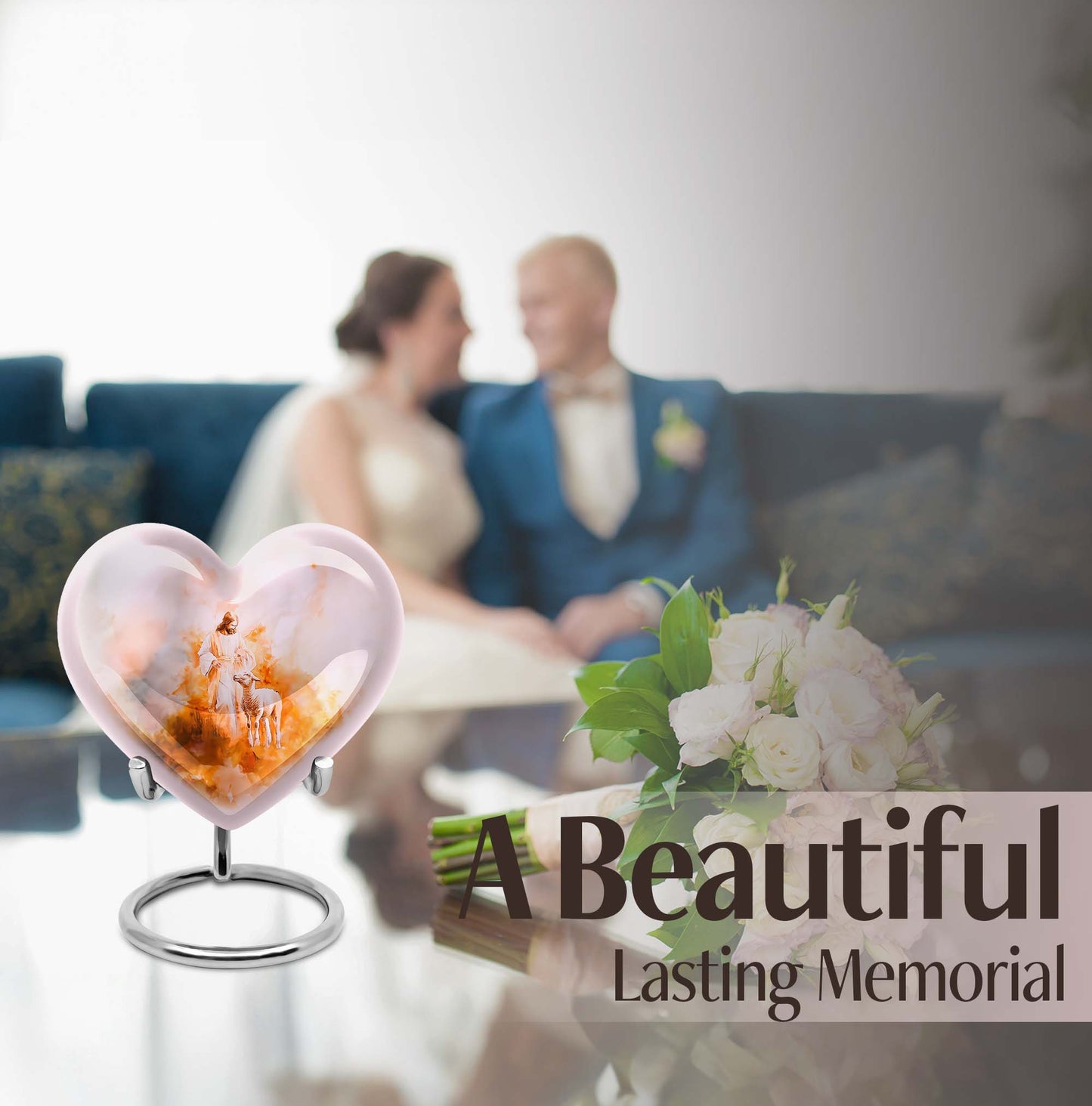 10-inch abstract Heart Shepherd Urn