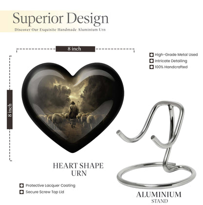 Heart Urn for men's cremation ashes