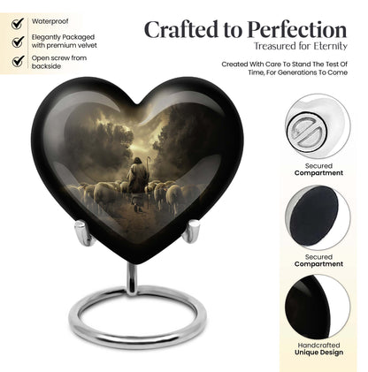 Heart Urn for men's cremation ashes