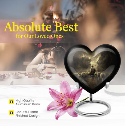 Heart Urn for men's cremation ashes