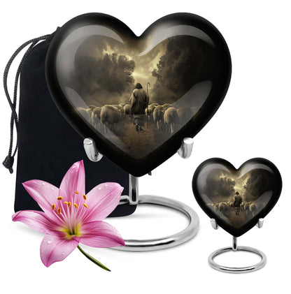 Heart Urn for men's cremation ashes