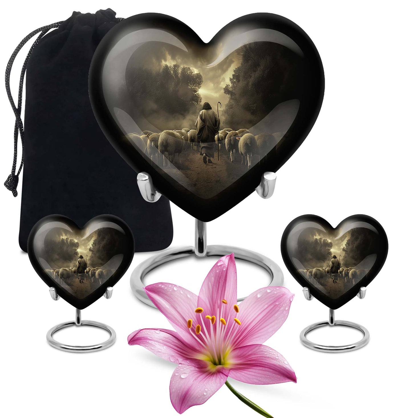 Heart Urn for men's cremation ashes
