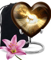 Heart-shaped 10-inch catholic urn for cremation