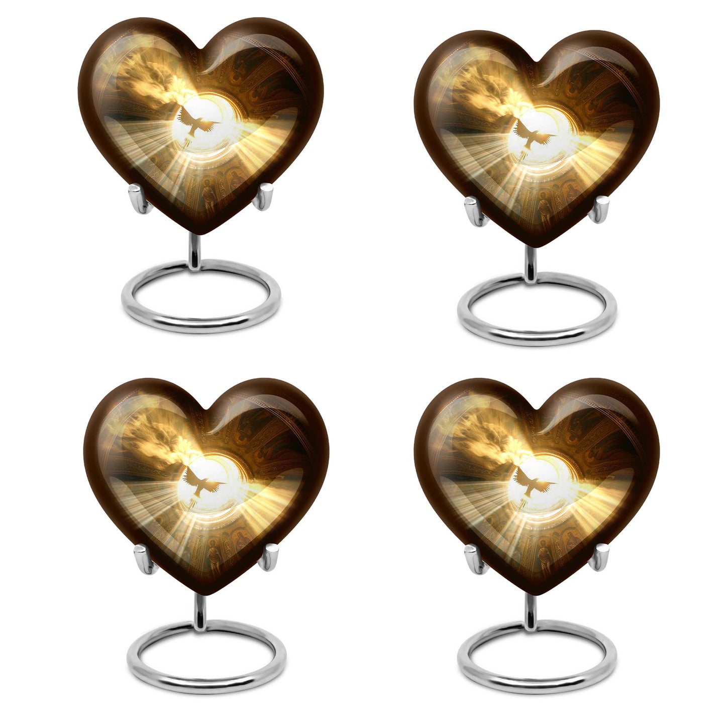 Heart-shaped 10-inch catholic urn for cremation