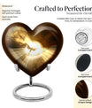 Heart-shaped 10-inch catholic urn for cremation