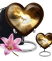 Heart-shaped 10-inch catholic urn for cremation