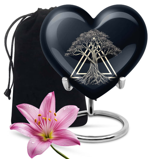 10 inch heart design catholic urn, aluminium