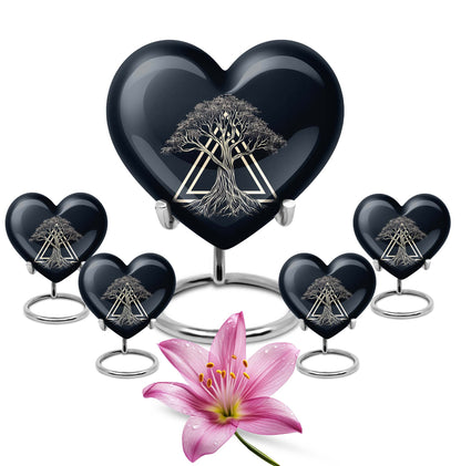 10 inch heart design catholic urn, aluminium
