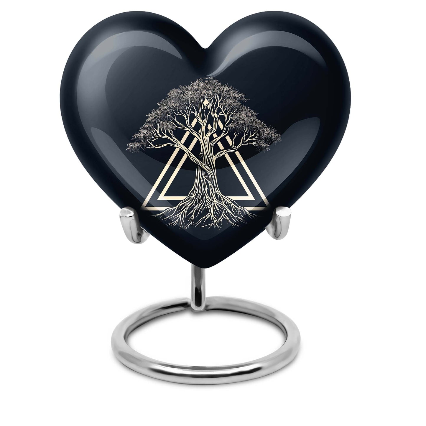 10 inch heart design catholic urn, aluminium
