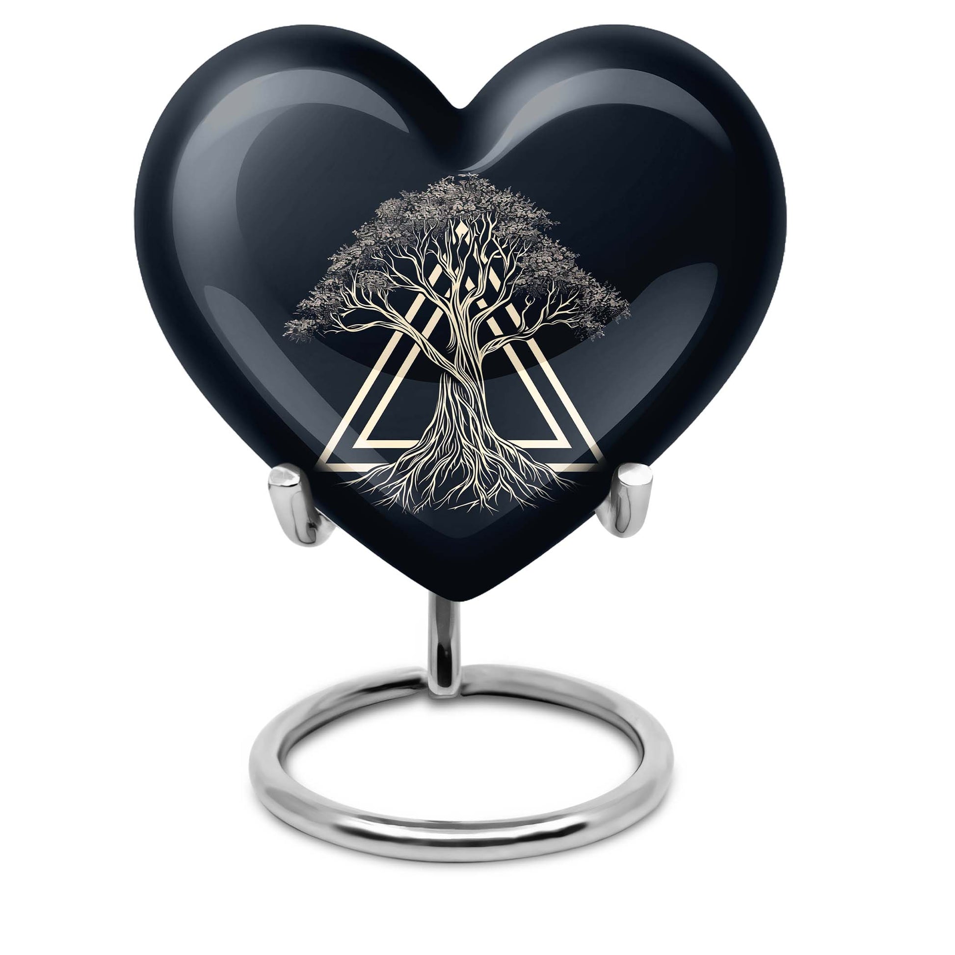 10 inch heart design catholic urn, aluminium