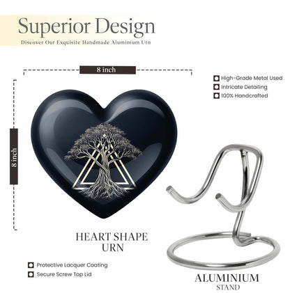 10 inch heart design catholic urn, aluminium
