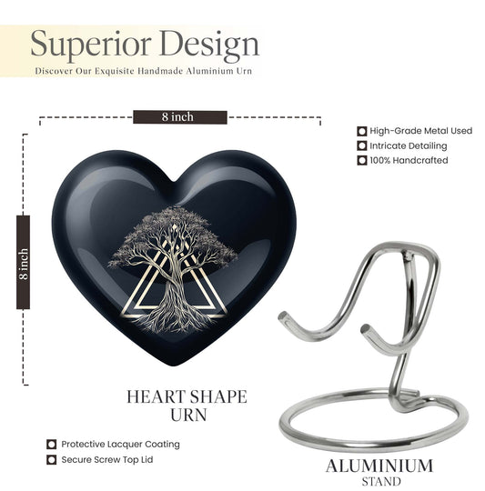 10 inch heart design catholic urn, aluminium
