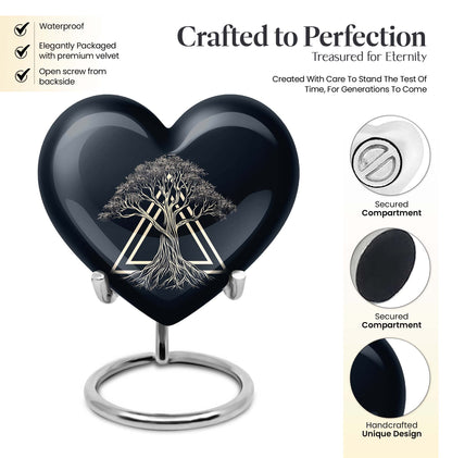 10 inch heart design catholic urn, aluminium