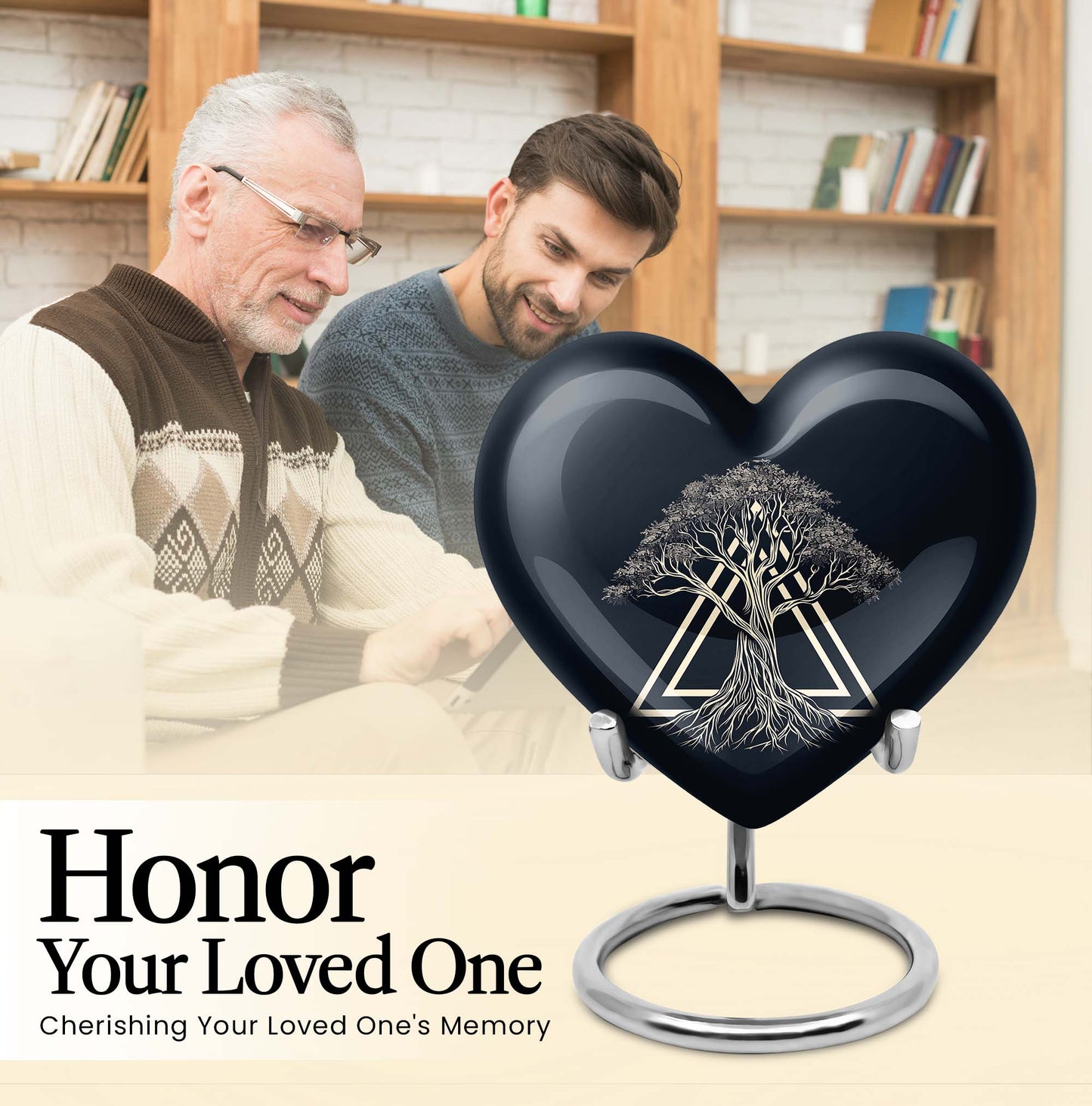 10 inch heart design catholic urn, aluminium