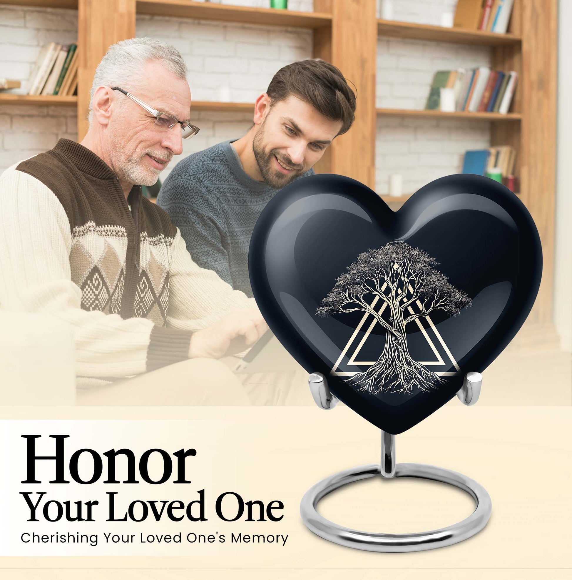 10 inch heart design catholic urn, aluminium