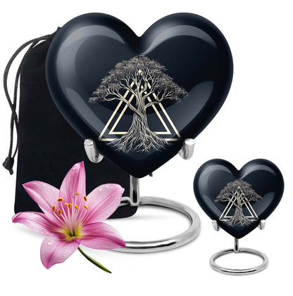 10 inch heart design catholic urn, aluminium