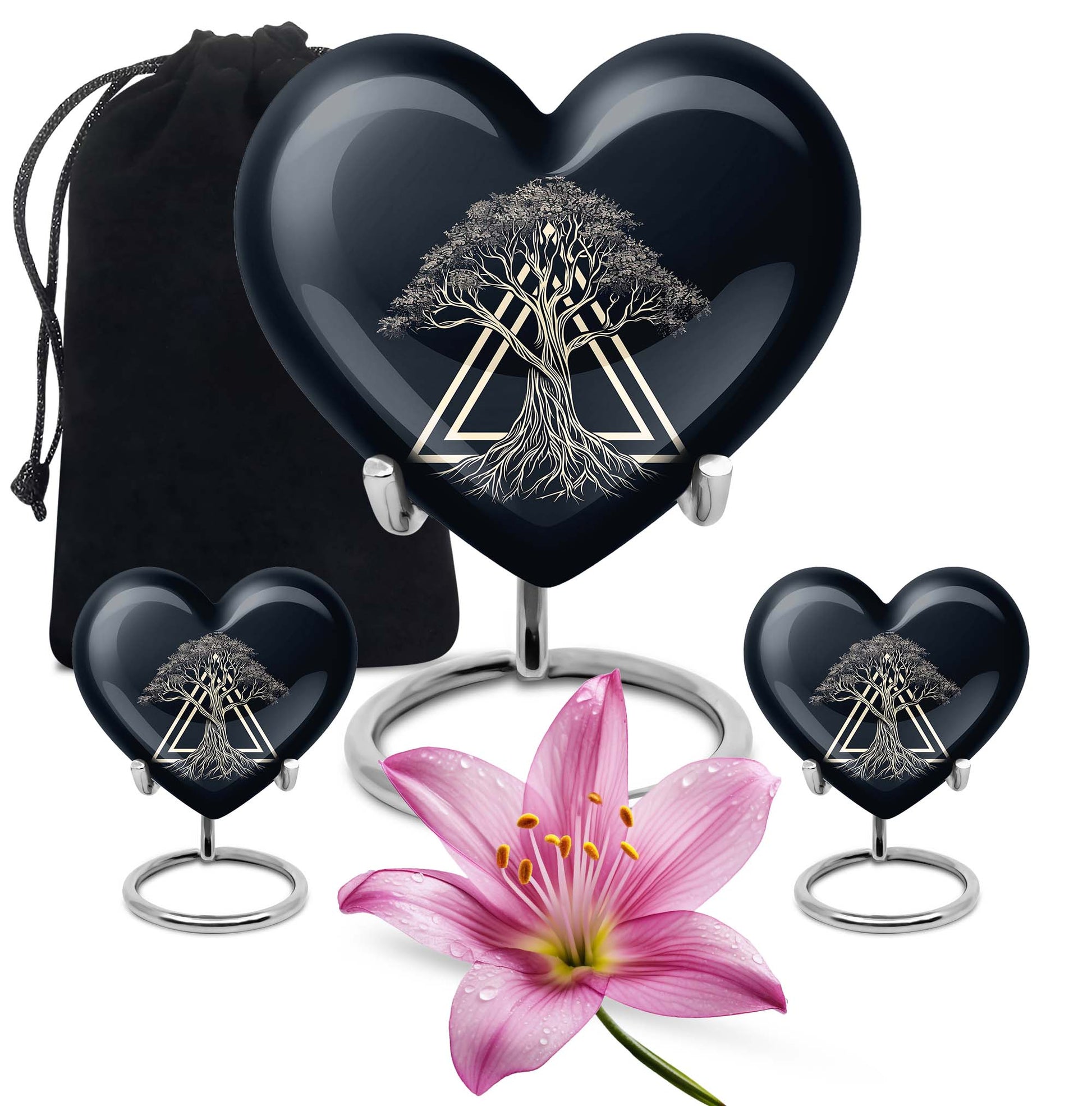 10 inch heart design catholic urn, aluminium