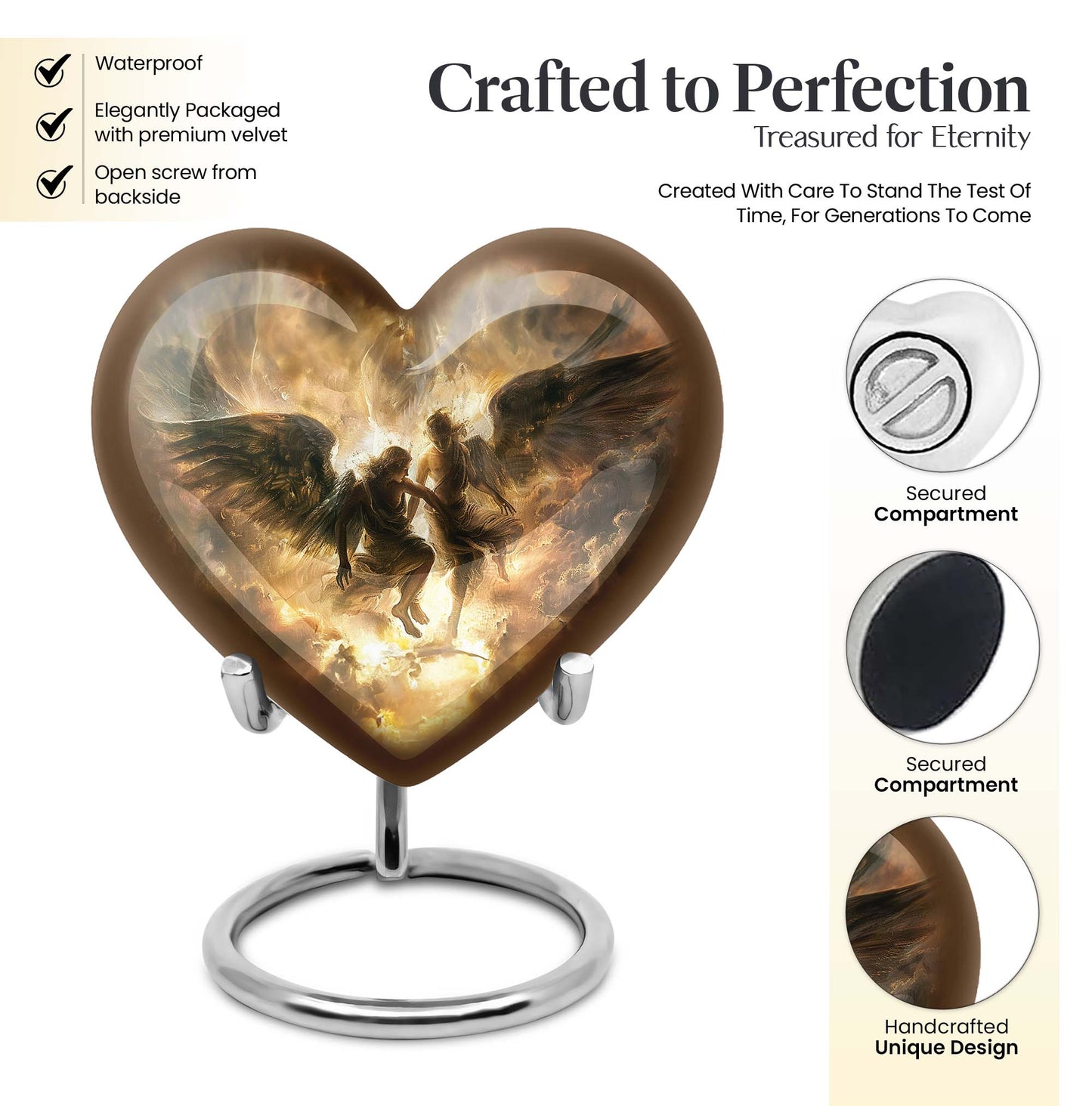 heart-shaped Catholic urn
