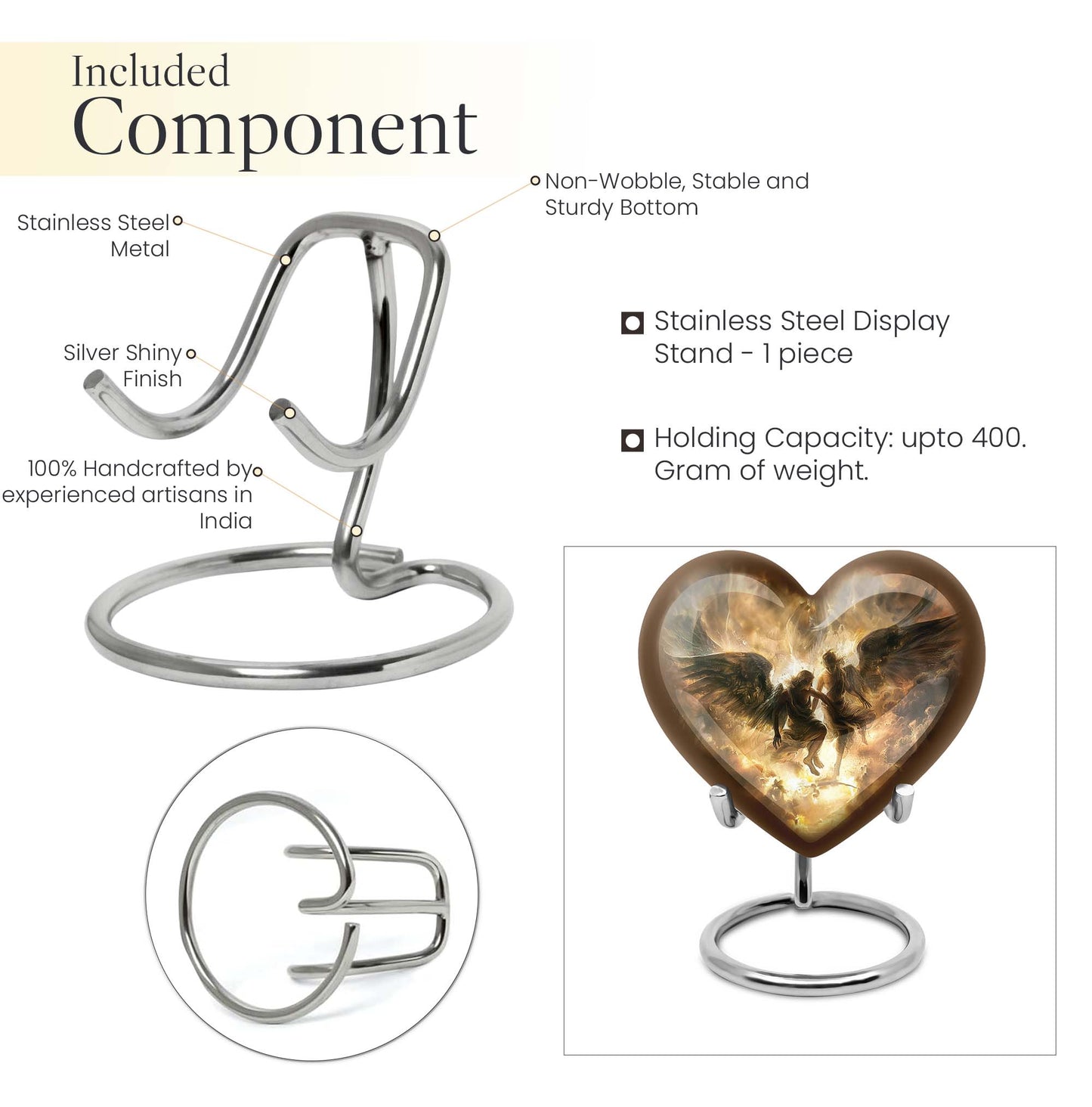heart-shaped Catholic urn