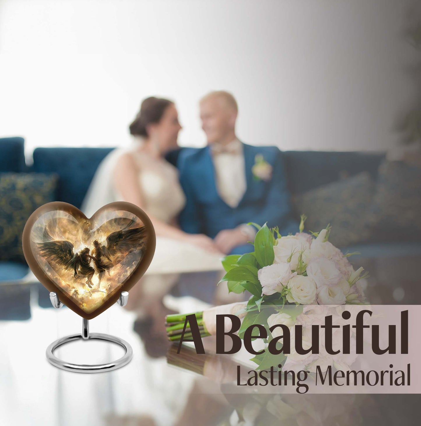 heart-shaped Catholic urn