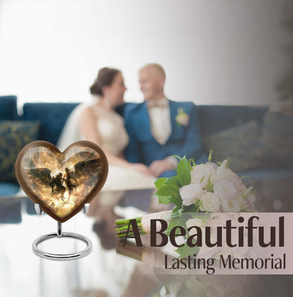 heart-shaped Catholic urn