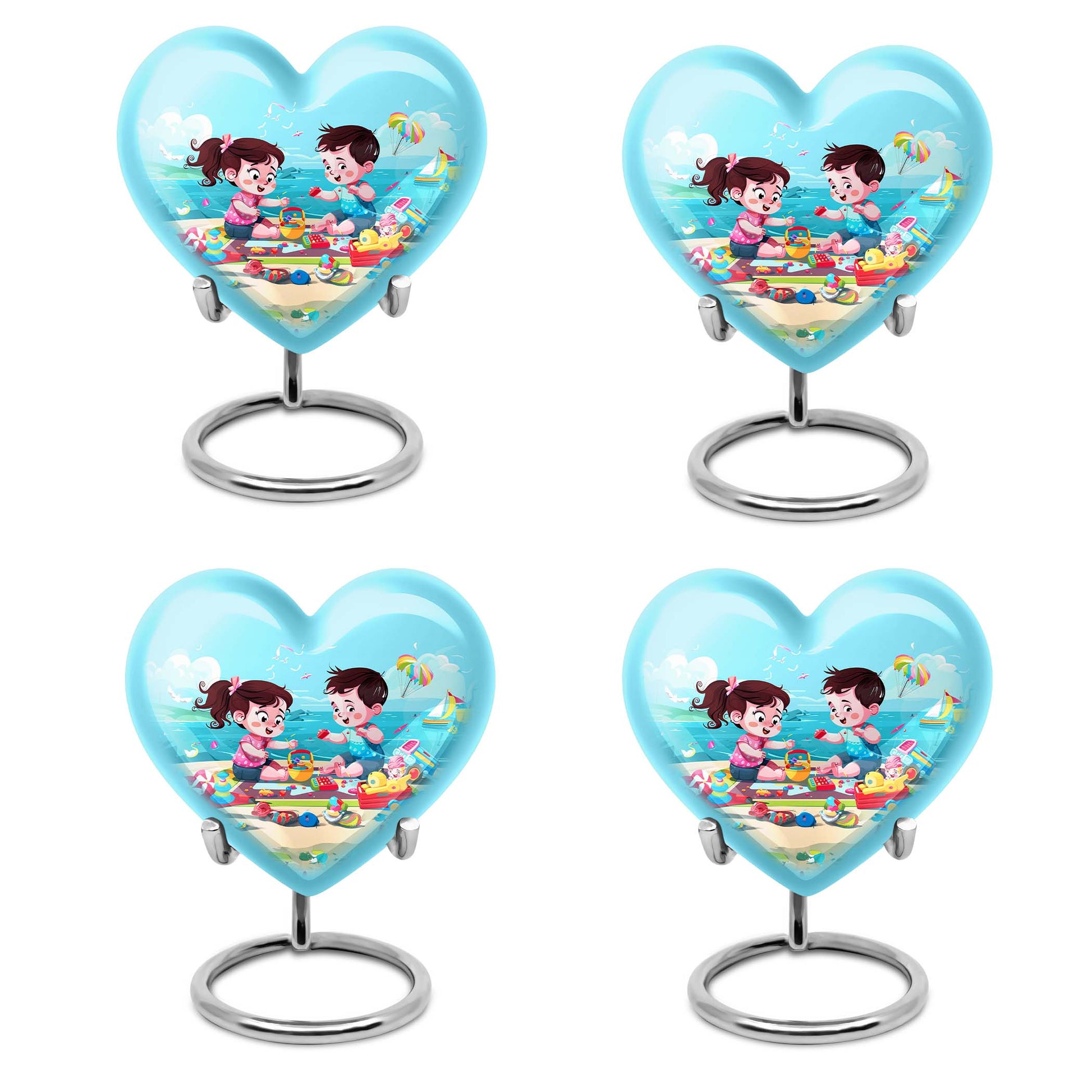 Heart-shaped Brother and Sister Memorial Urn 