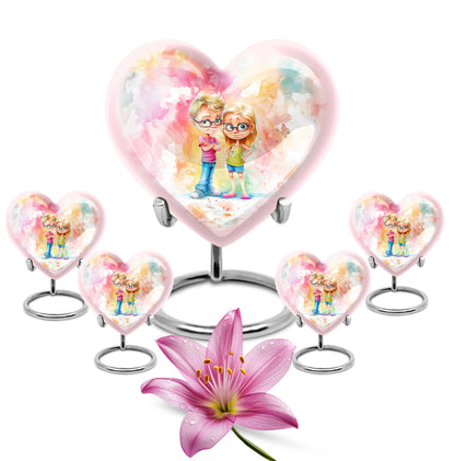 Brother and Sister Heart Urn 