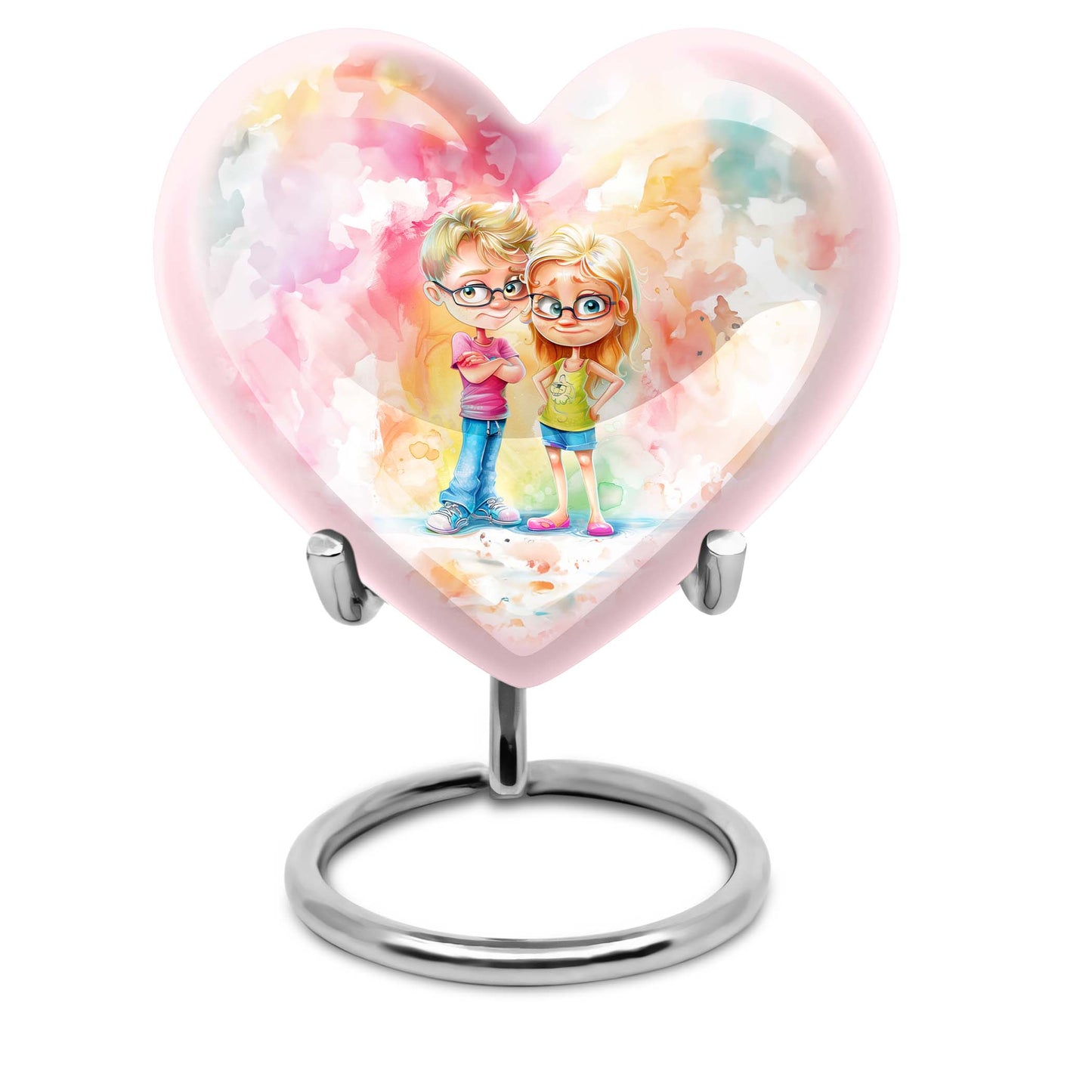 Brother and Sister Heart Urn 