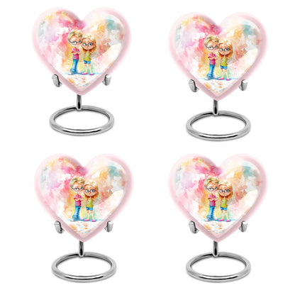 Brother and Sister Heart Urn 
