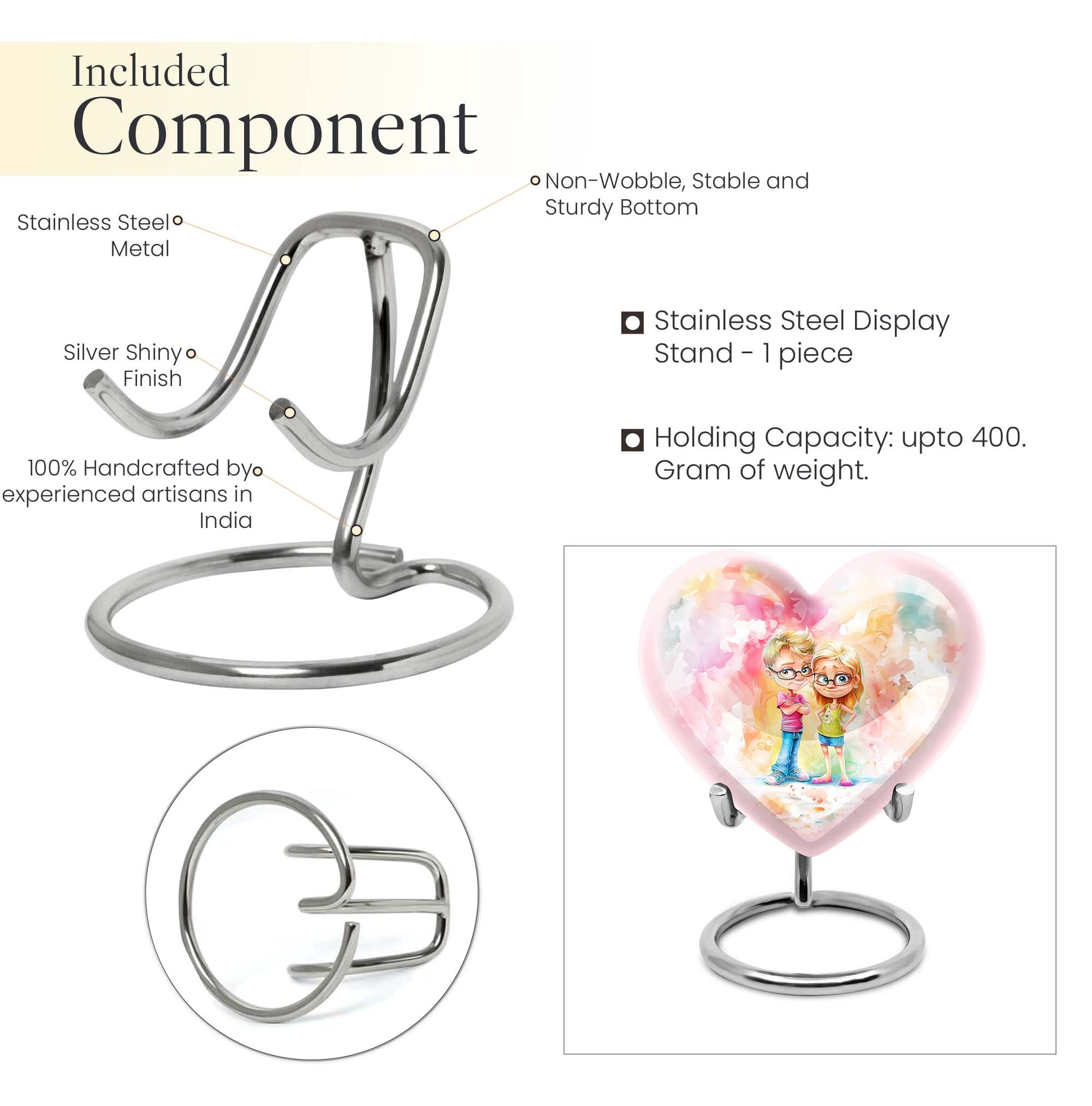 Brother and Sister Heart Urn 