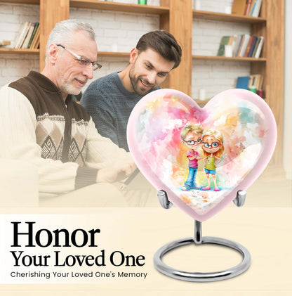 Brother and Sister Heart Urn 