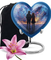 Heart-design medium size brother and sister urn