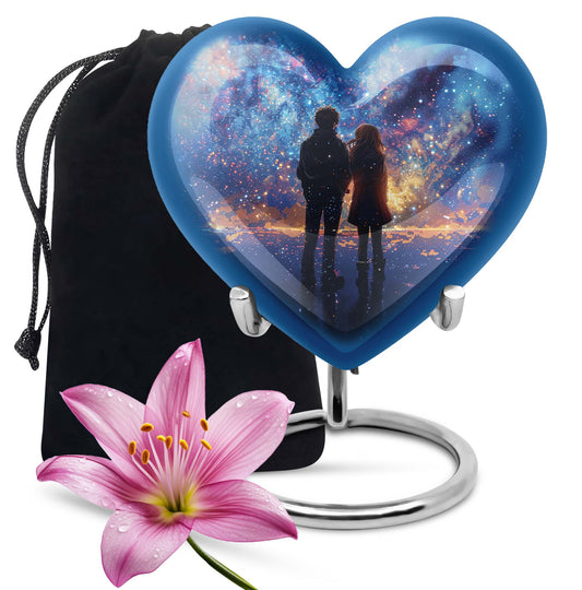 Heart-design medium size brother and sister urn