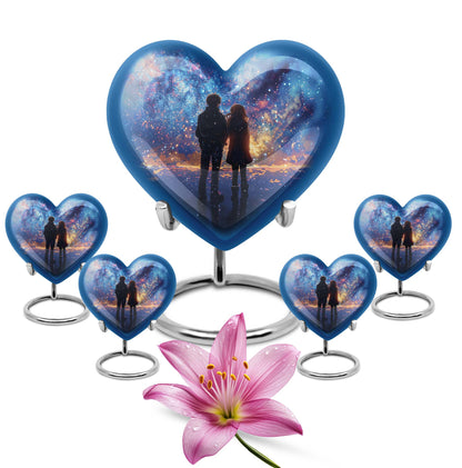 Heart-design medium size brother and sister urn