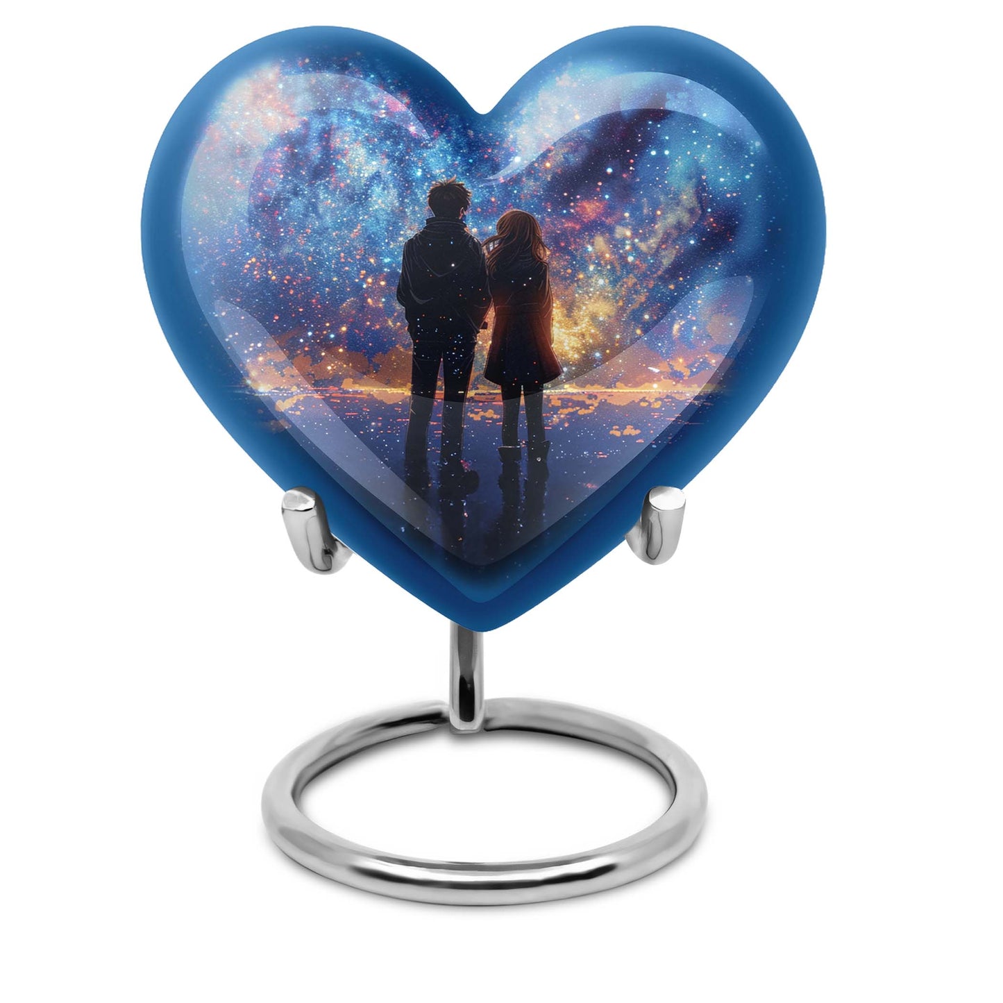 Heart-design medium size brother and sister urn