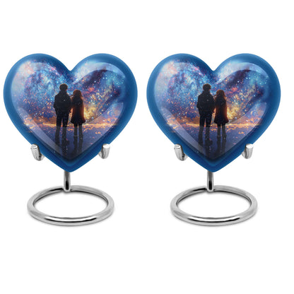Heart-design medium size brother and sister urn