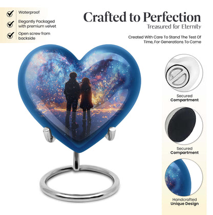 Heart-design medium size brother and sister urn