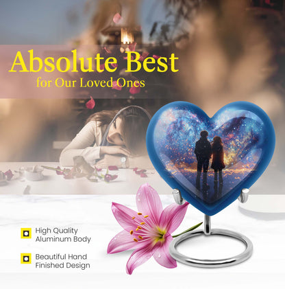 Heart-design medium size brother and sister urn