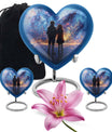Heart-design medium size brother and sister urn